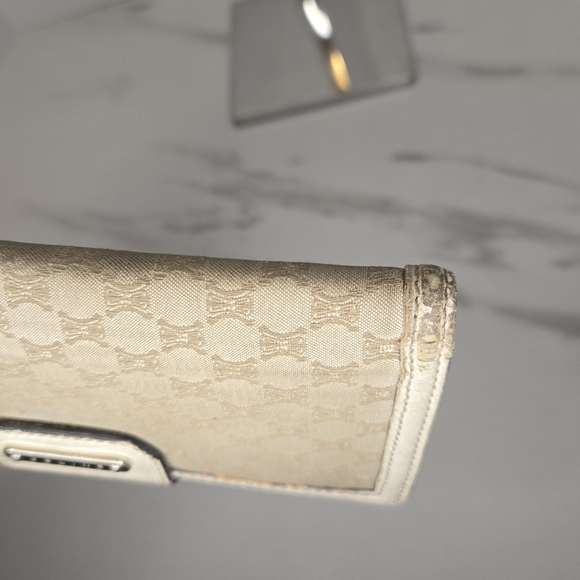 Celine Vintage Macadam Triomphe Canvas Leather  Long Continental Wallet - Picture 10 of 11